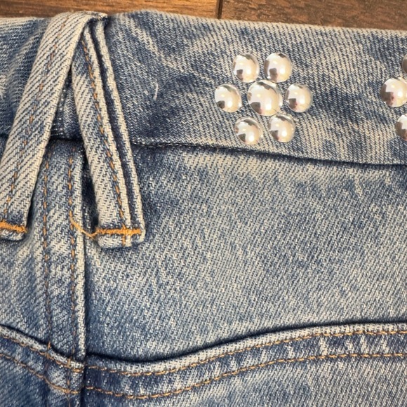 Good American Good Icon Straight Studded Jeans Indigo Plus Size 26 - Picture 14 of 16